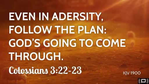 Even In Adversity Follow The Plan