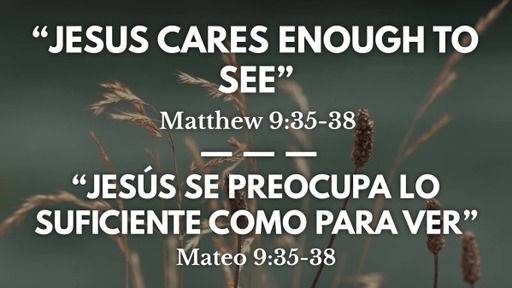 "JESUS CARES ENOUGH TO SEE" Matthew 9:35-38