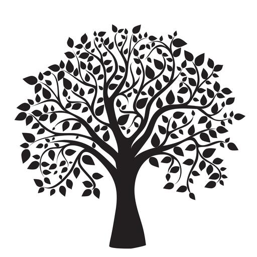 13571981 - black tree silhouette isolated on white background