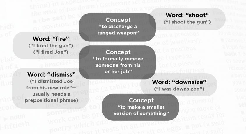 The meaning of words and concepts illustrated