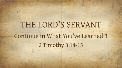 THE LORD'S SERVANT (3)