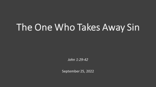 The One Who Takes Away Sin