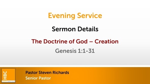 The Doctrine of God - Creation