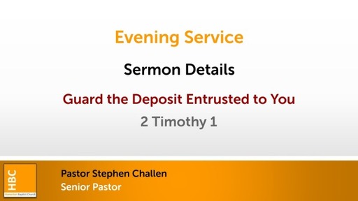 Guard the Deposit Entrusted to You