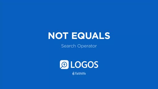 Search Operators - NOT EQUALS