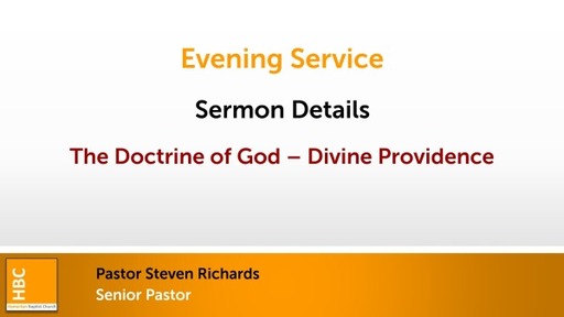 The Doctrine of God - Divine Providence