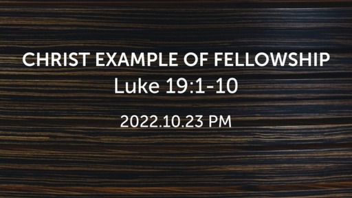 CHRIST'S EXAMPLE IN FELLOWSHIP