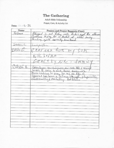 Gatheringprayer11 13 22