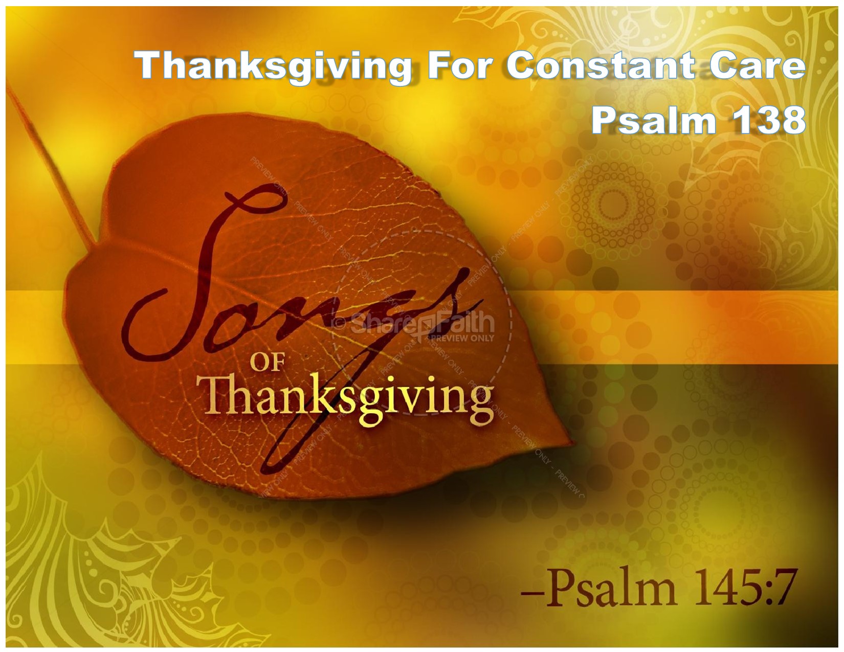 Thanksgiving For Constant Care Logos Sermons