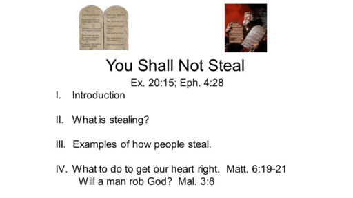 You Shall Not Steal - Logos Sermons