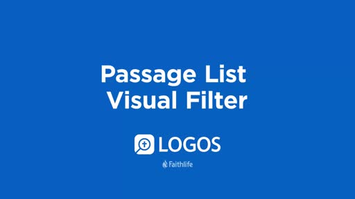 Passage List Visual Filter