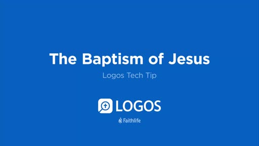 Tech Tip - The Baptism of Jesus