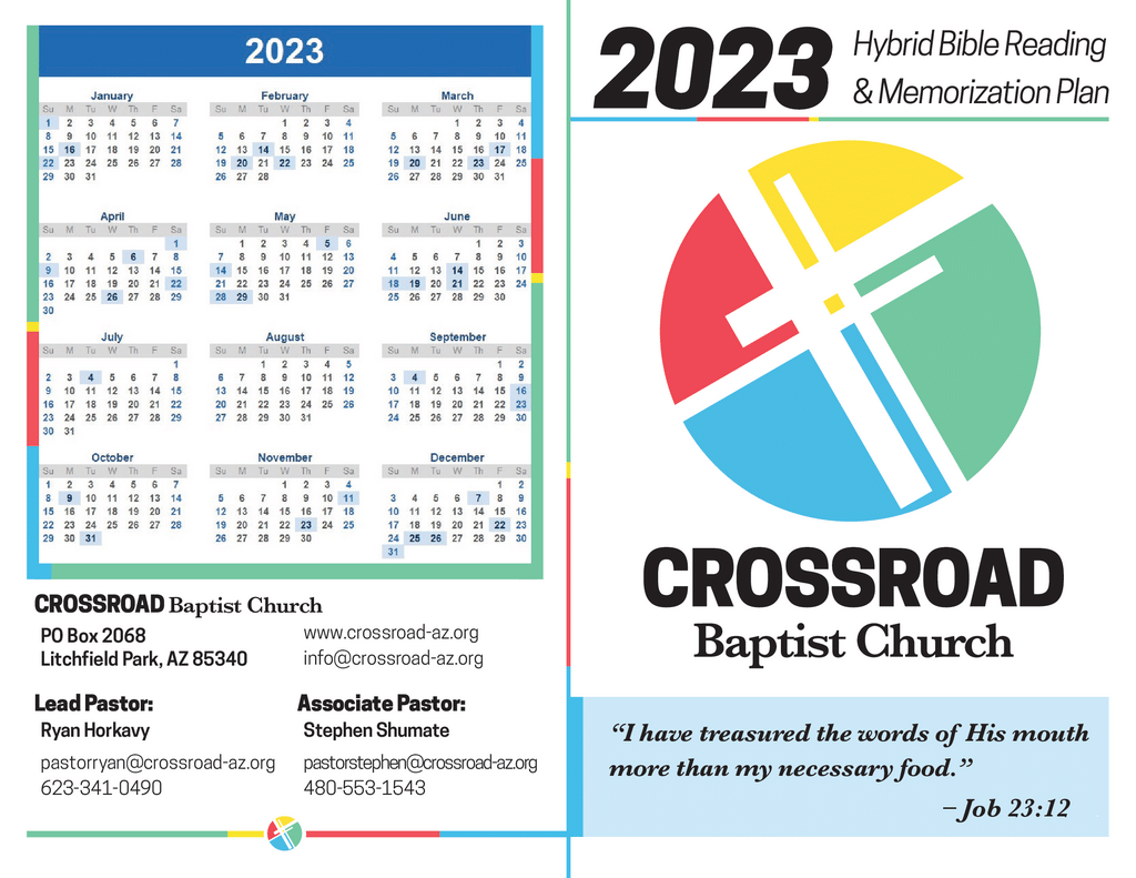 CBC Bible Reading Plan 2023(OT Poetry NT)