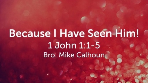 Because I Have Seen Him! - 1 John 1:1-5
