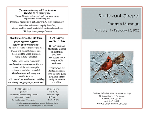 Weekly Bulletin 2-19-23