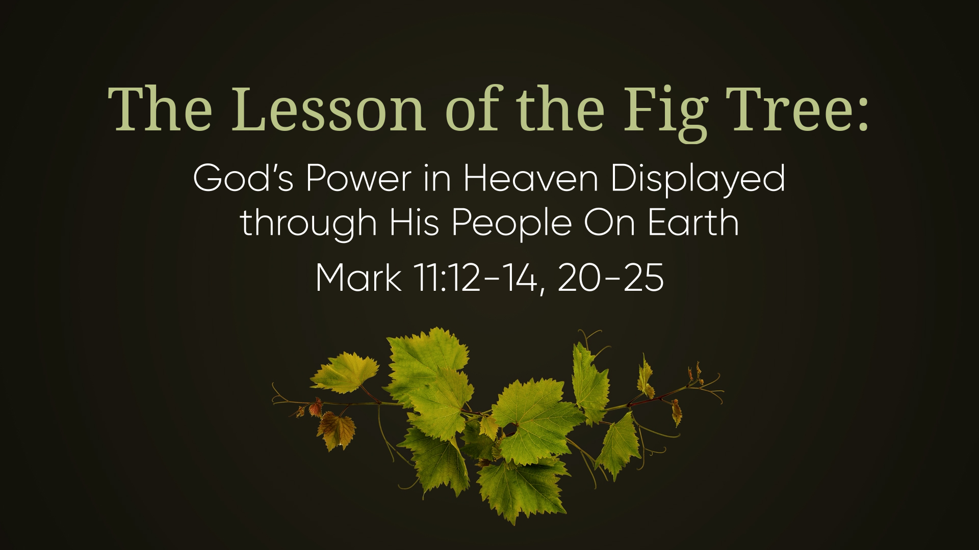 The Lesson of the Fig Tree - Part 2 - Logos Sermons