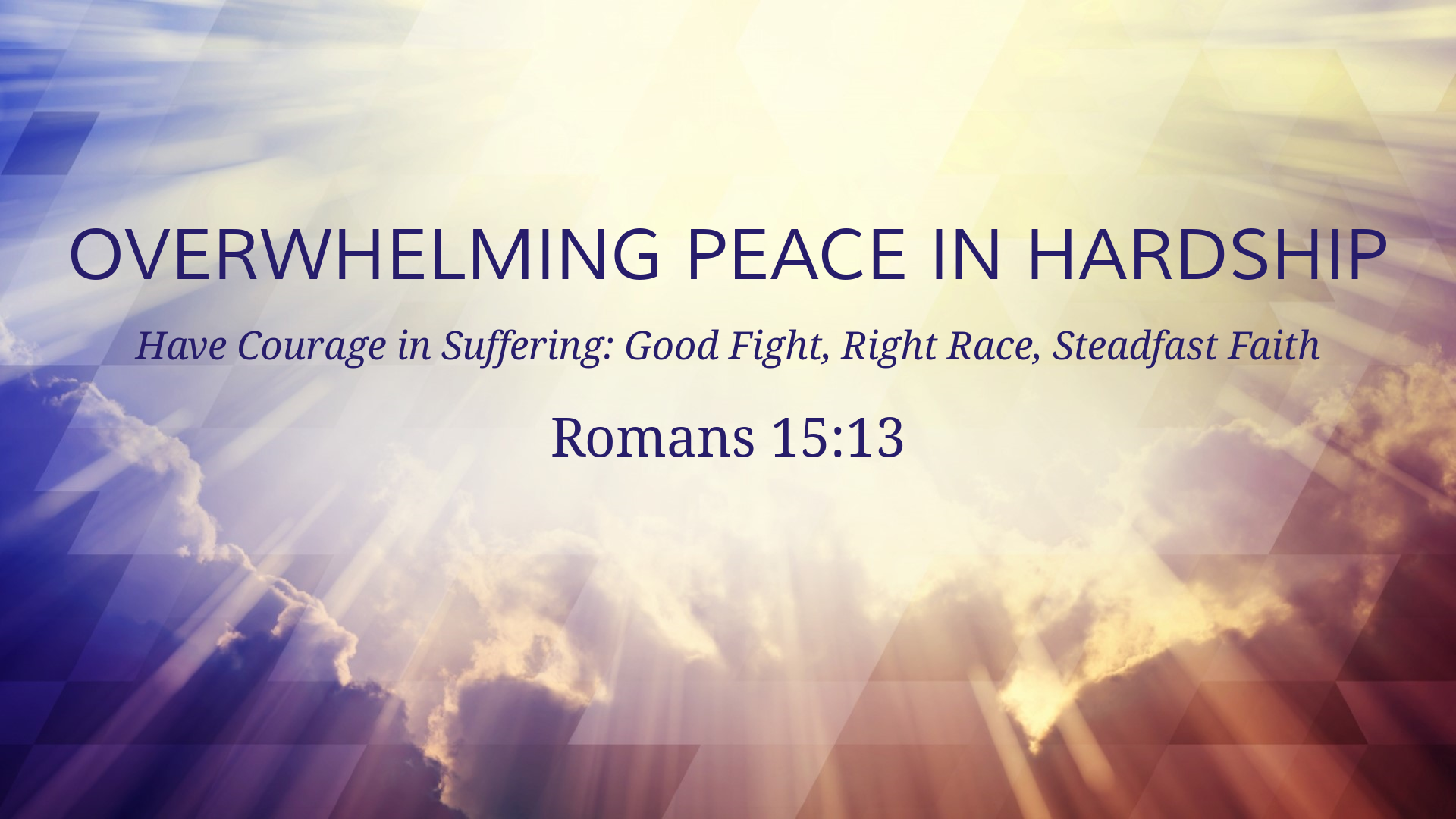 overwhelming sense of peace meaning