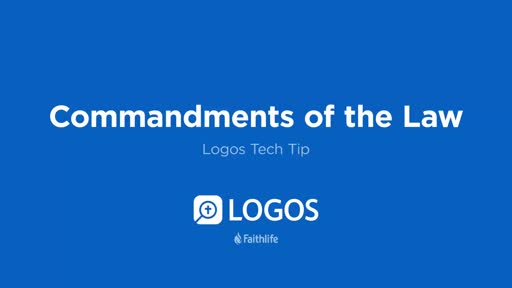 Tech Tip - Commandments of the Law
