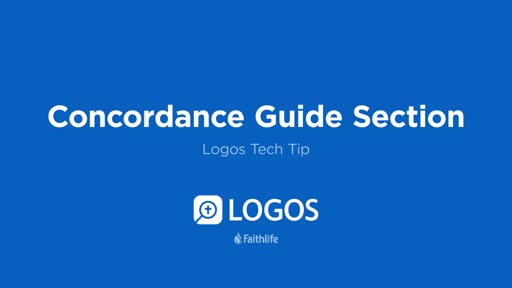 Tech Tip - Concordance Guide Section