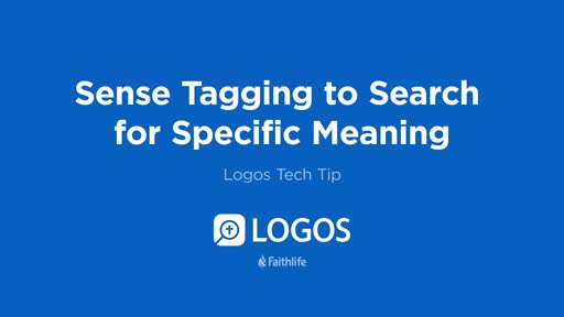 Tech Tip - Sense Tagging to Search for Specific Meaning