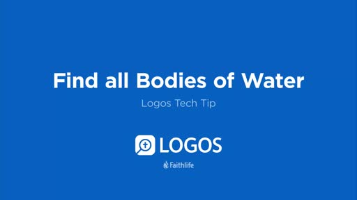 Tech Tip - Find all Bodies of Water