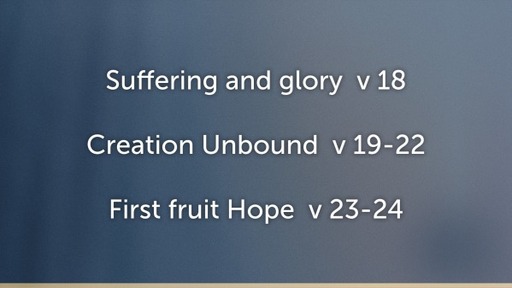 Romans 8: 18-24 "First Fruit Hope"