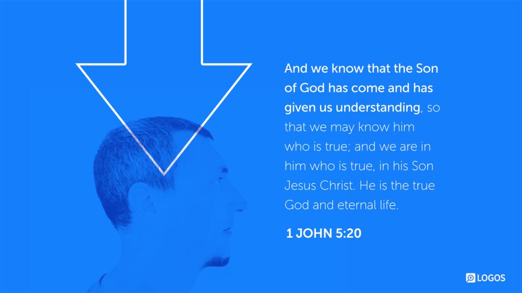 1 John 5:20: And we know that the Son of God has come and has given us understanding, so that we may know him who is true; and we are in him who is true, in his Son Jesus Christ. He is the true God and eternal life.