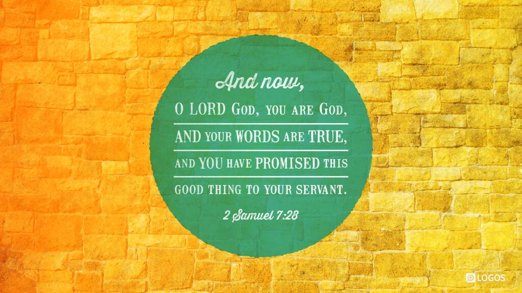 2 Samuel 7:28: And now, O LORD God, you are God, and your words are true, and you have promised this good thing to your servant.