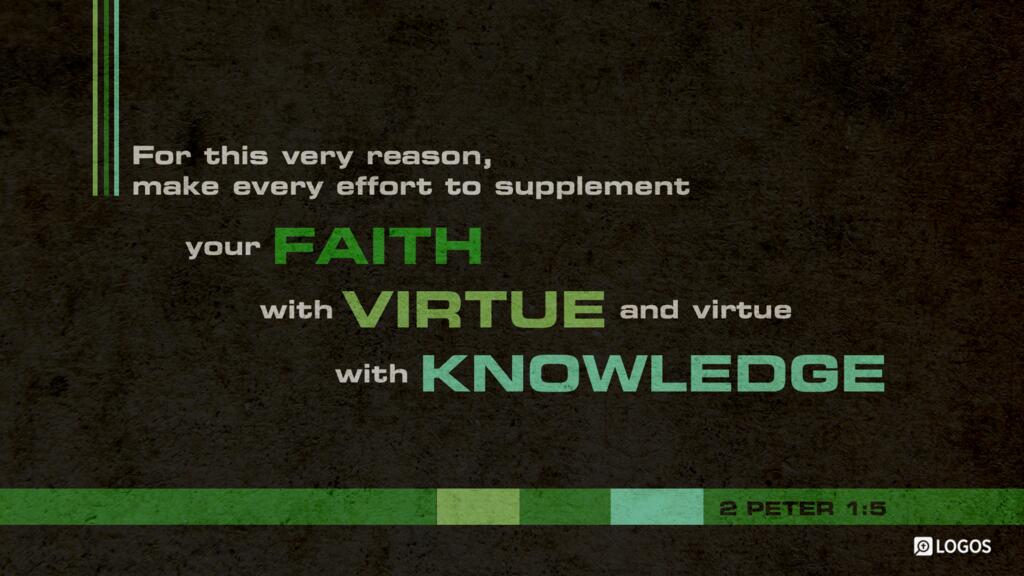 2 Peter 1:5: For this very reason, make every effort to supplement your faith with virtue, and virtue with knowledge …