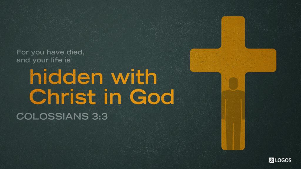 Colossians 3:3: For you have died, and your life is hidden with Christ in God.