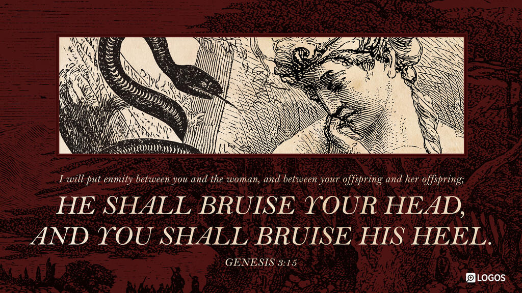 Genesis 3:15: I will put enmity between you and the woman, and between your offspring and her offspring; he shall bruise your head, and you shall bruise his heel.”