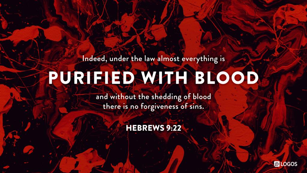 Hebrews 9:22: Indeed, under the law almost everything is purified with blood, and without the shedding of blood there is no forgiveness of sins.