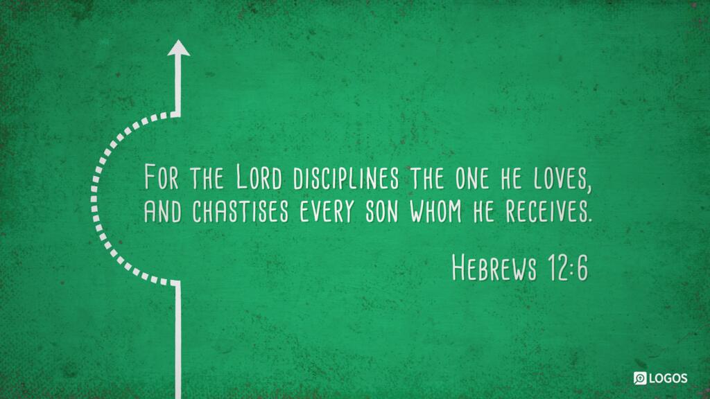 Hebrews 12:6: “For the Lord disciplines the one he loves, and chastises every son whom he receives.”