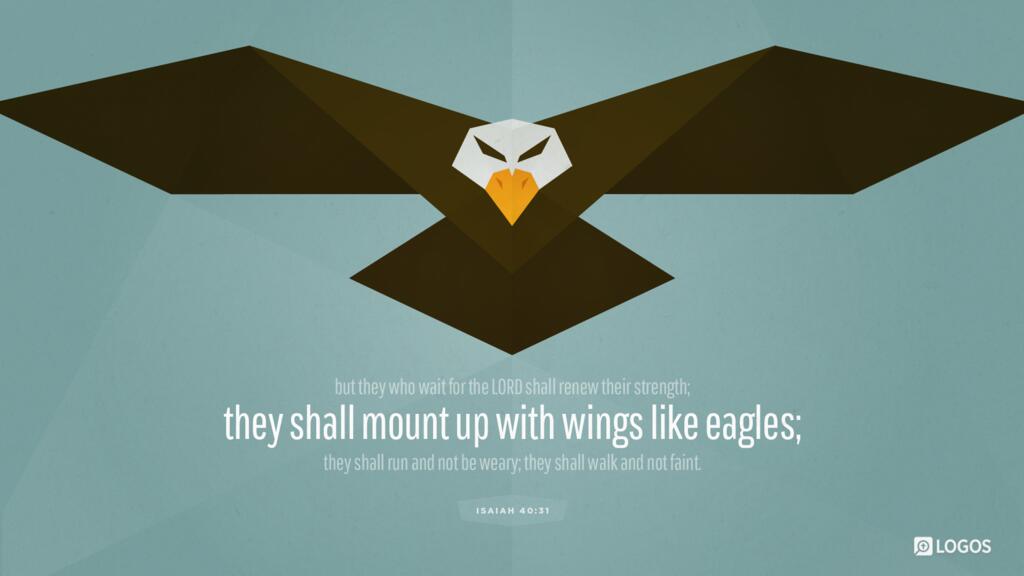Isaiah 40:31: …but they who wait for the LORD shall renew their strength; they shall mount up with wings like eagles; they shall run and not be weary; they shall walk and not faint.