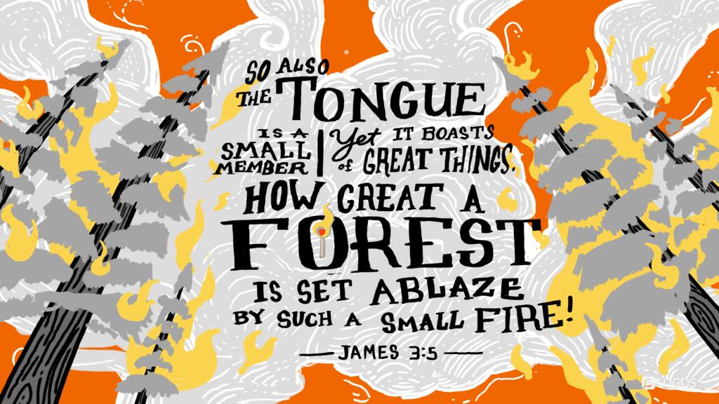 James 3:5: So also the tongue is a small member, yet it boasts of great things. How great a forest is set ablaze by such a small fire!