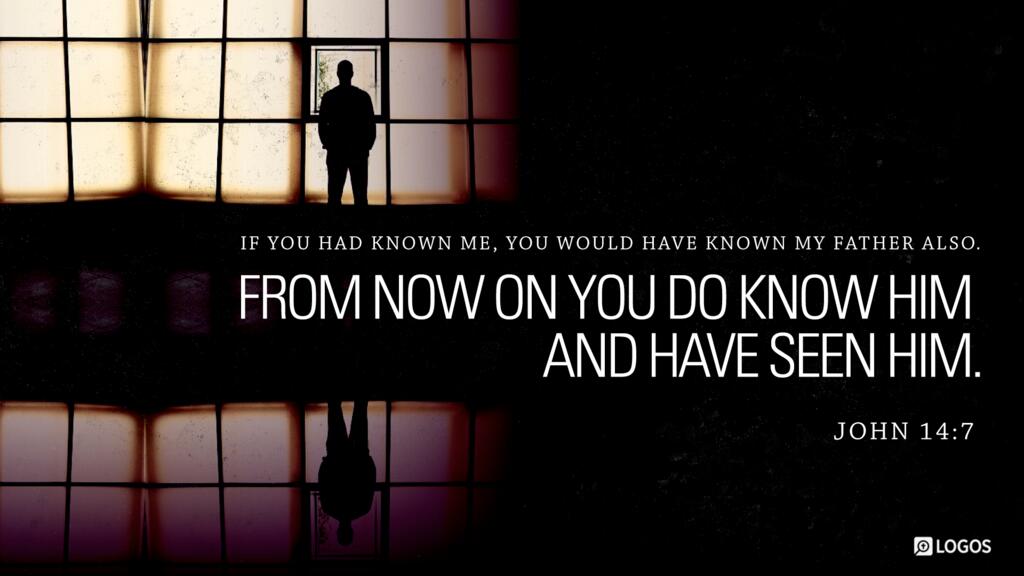 John 14:7: “If you had known me, you would have known my Father also. From now on you do know him and have seen him.”