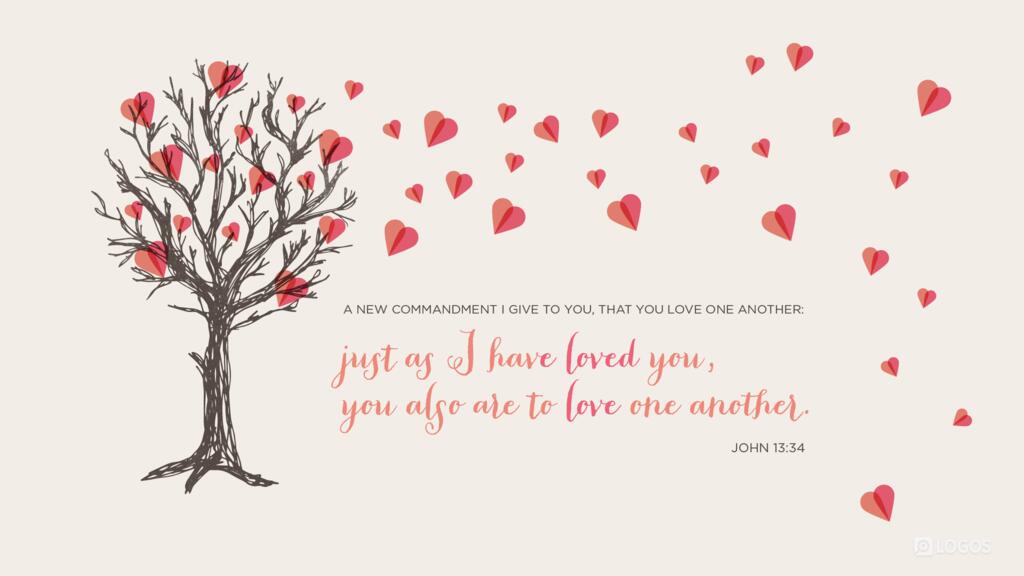 John 13:34: A new commandment I give to you, that you love one another: just as I have loved you, you also are to love one another.