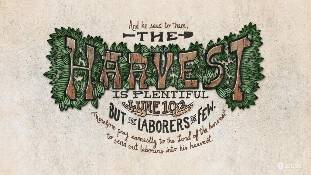 Luke 10:2: And he said to them, “The harvest is plentiful, but the laborers are few. Therefore pray earnestly to the Lord of the harvest to send out laborers into his harvest.