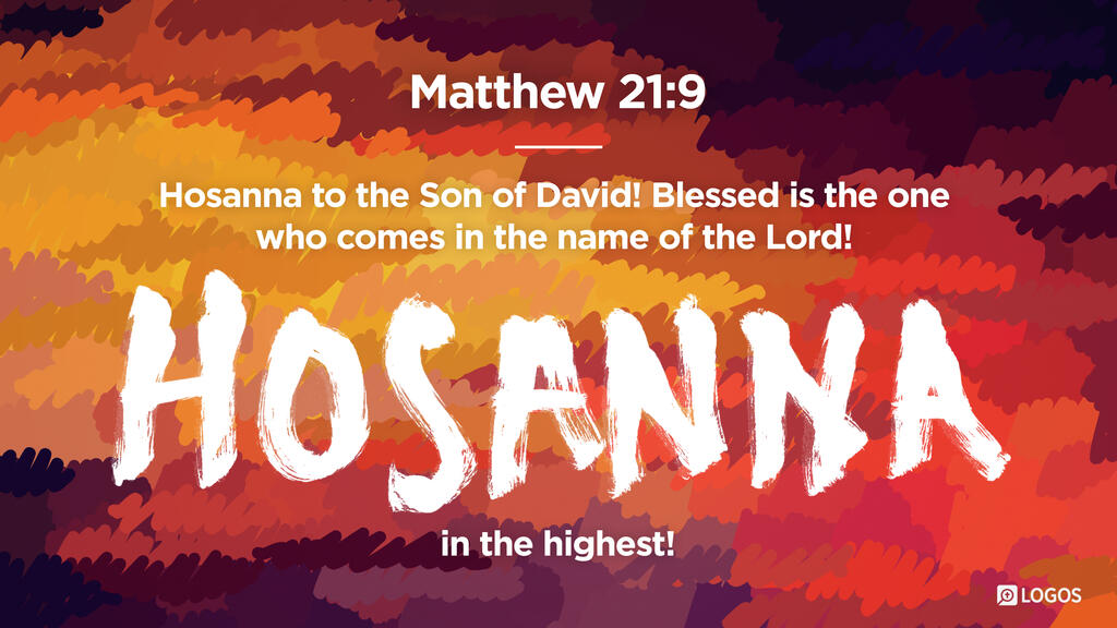Matthew 21:9: Hosanna to the Son of David! Blessed is the one who comes in the name of the Lord! Hosanna in the highest!
