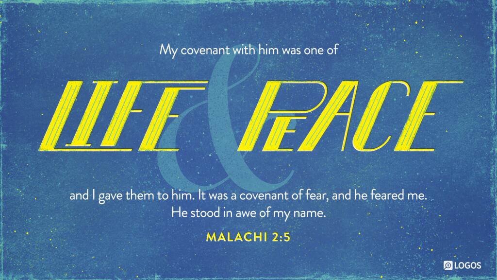 Malachi 2:5: My covenant with him was one of life and peace, and I gave them to him. It was a covenant of fear, and he feared me. He stood in awe of my name.