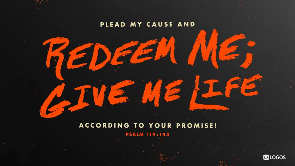 Psalm 119:154: Plead my cause and redeem me; give me life according to your promise!