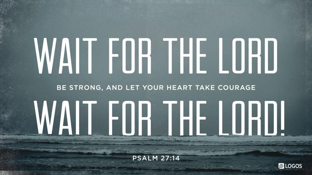 Psalm 27:14: Wait for the LORD; be strong, and let your heart take courage; wait for the LORD!
