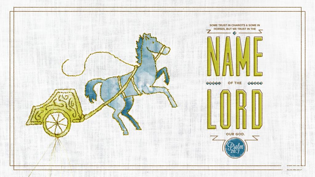 Psalm 20:7: Some trust in chariots and some in horses, but we trust in the name of the LORD our God.