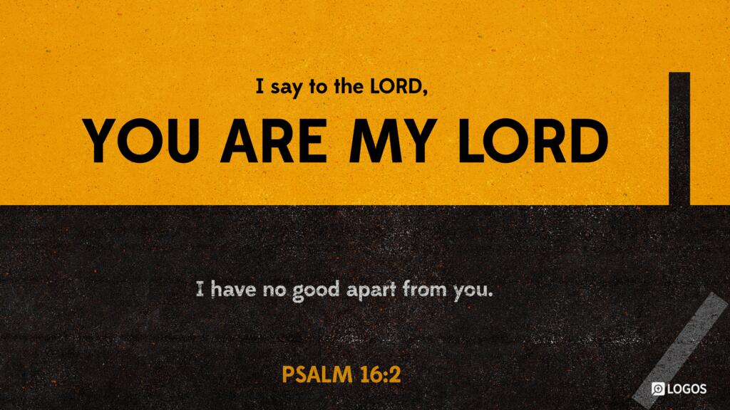 Psalm 16:2: I say to the LORD, “You are my Lord; I have no good apart from you.”