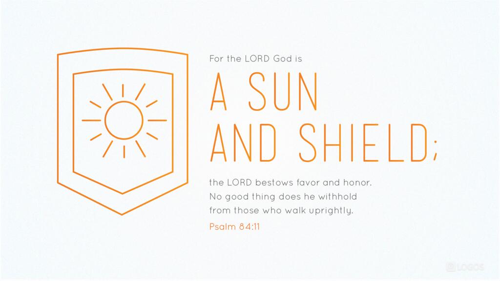 Psalm 84:11: For the LORD God is a sun and shield; the LORD bestows favor and honor. No good thing does he withhold from those who walk uprightly.
