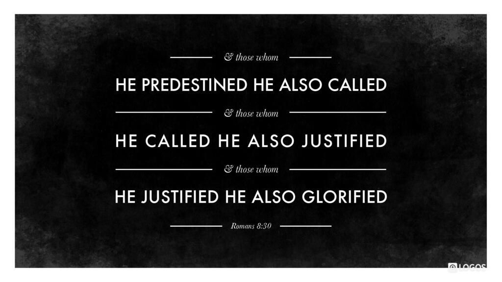 Romans 8:30: And those whom he predestined he also called, and those whom he called he also justified, and those whom he justified he also glorified.