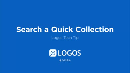 Tech Tip - Searching Using Quick Collections
