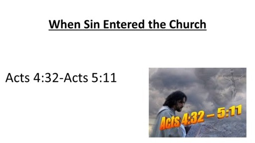 When Sin Entered the Church