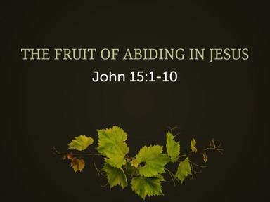 The Fruit of Abiding in Jesus - Pastor Jon Haley