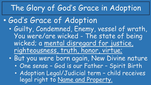 The Glory of God's Grace in Adoption